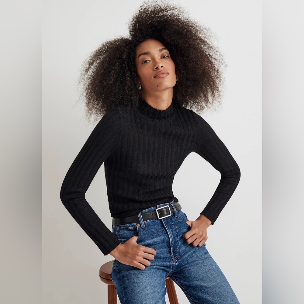 Madewell Alpaca-Blend Mockneck Sweater - Picture 2 of 9